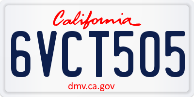 CA license plate 6VCT505