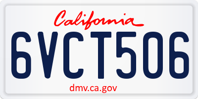 CA license plate 6VCT506