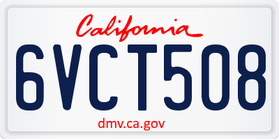CA license plate 6VCT508
