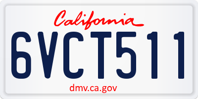 CA license plate 6VCT511