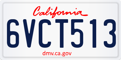 CA license plate 6VCT513