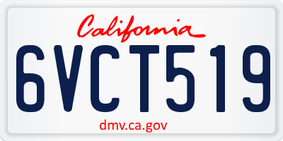 CA license plate 6VCT519