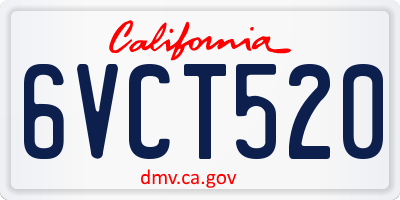 CA license plate 6VCT520