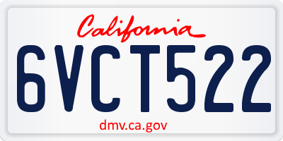 CA license plate 6VCT522