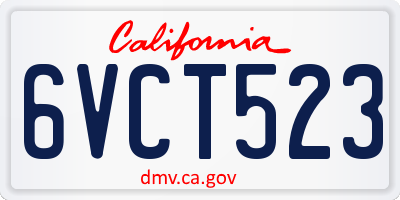 CA license plate 6VCT523