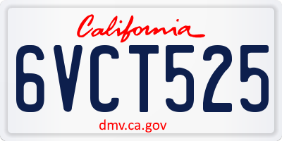 CA license plate 6VCT525