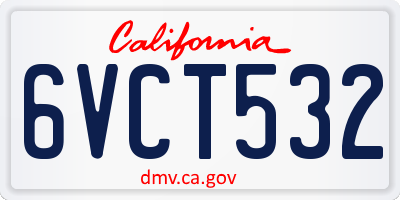 CA license plate 6VCT532