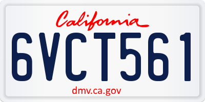 CA license plate 6VCT561