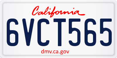 CA license plate 6VCT565