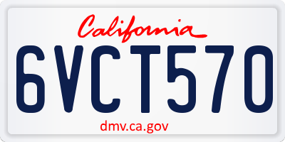 CA license plate 6VCT570