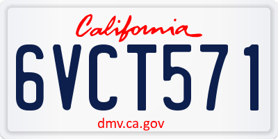 CA license plate 6VCT571
