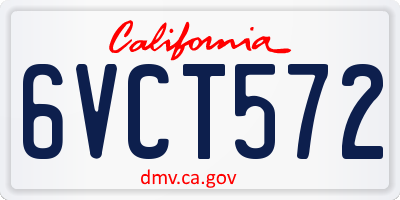 CA license plate 6VCT572