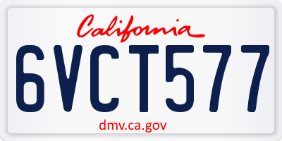 CA license plate 6VCT577