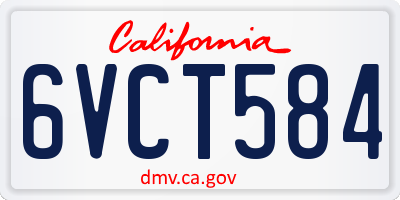 CA license plate 6VCT584