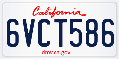 CA license plate 6VCT586