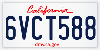 CA license plate 6VCT588