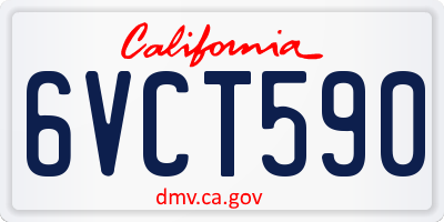 CA license plate 6VCT590