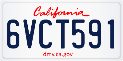CA license plate 6VCT591