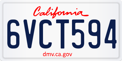 CA license plate 6VCT594