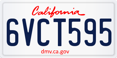 CA license plate 6VCT595