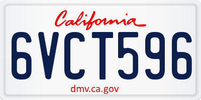 CA license plate 6VCT596