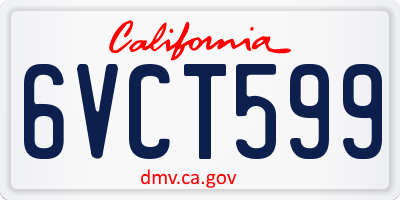 CA license plate 6VCT599