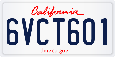 CA license plate 6VCT601