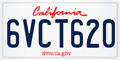 CA license plate 6VCT620