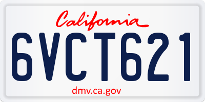 CA license plate 6VCT621