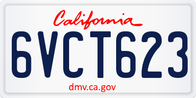 CA license plate 6VCT623