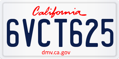 CA license plate 6VCT625