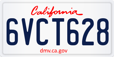 CA license plate 6VCT628