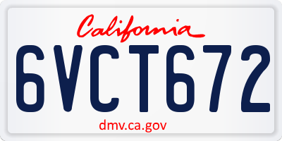 CA license plate 6VCT672