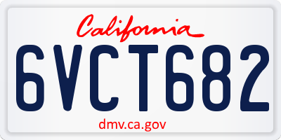 CA license plate 6VCT682