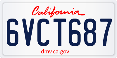CA license plate 6VCT687