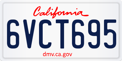CA license plate 6VCT695