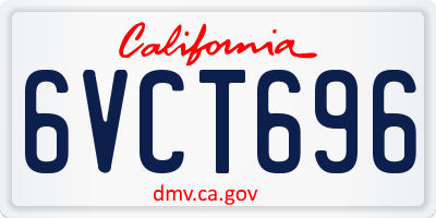 CA license plate 6VCT696