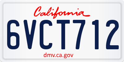 CA license plate 6VCT712