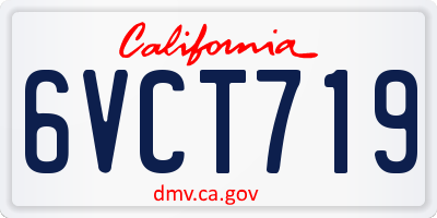 CA license plate 6VCT719