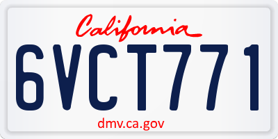 CA license plate 6VCT771