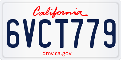 CA license plate 6VCT779