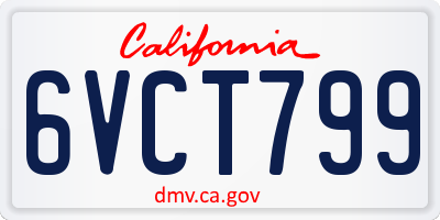 CA license plate 6VCT799