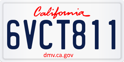 CA license plate 6VCT811