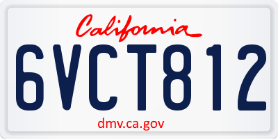CA license plate 6VCT812
