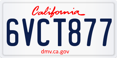CA license plate 6VCT877