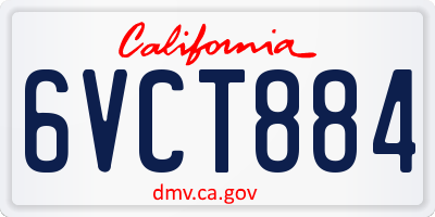 CA license plate 6VCT884