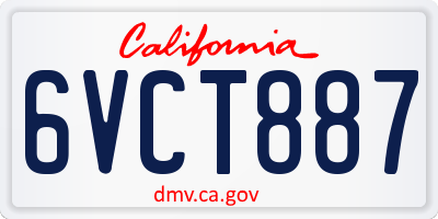 CA license plate 6VCT887
