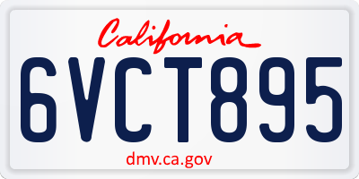 CA license plate 6VCT895