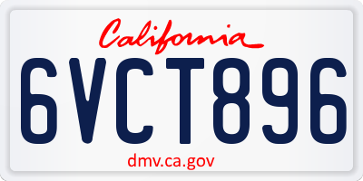 CA license plate 6VCT896