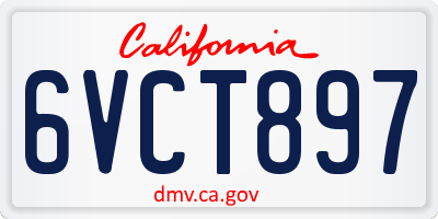 CA license plate 6VCT897